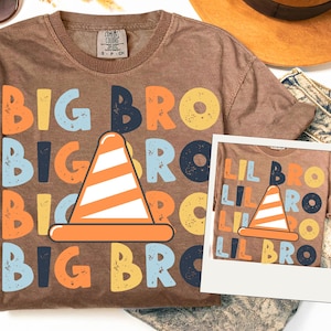 Big Little Brother Png Bundle, Sublimation Download, Matching Sibling Png, Construction Png, Stacked, Distressed, Construction Crew Png