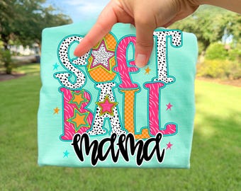 Softball Mama PNG, Ball Png, Swing Batter Batter Png, Girly Png, Home Run Png, Preppy Png, Stars Png, Neon Png, Softball Mom Png, Craft
