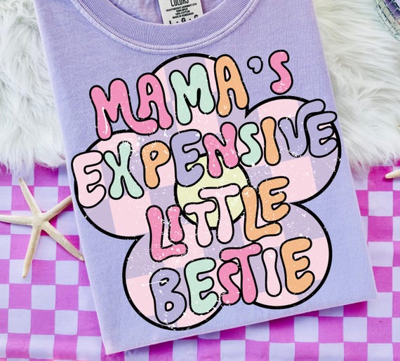 Toddler PNG, Y2K Retro 90s PNG, Mama's Expensive Bestie, Little Girl, Sublimation Download, Trending Png, Lightning Bolt, Checker, Kids