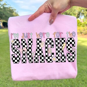 Just Here for The Snacks PNG, Toddler Girl Png, Girly Png, Checkered Png, Toddler Png, Bolt Png, Snarky Png, Sassy Png, Y2K Png, 90s Png image 3