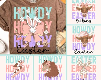 Easter PNG Bundle, Western Easter Png, Highland Png, Howdy Easter Png, Horse Png, Bunny Png, Bolt Png, Cow Print Png, Coquette Png, Craft