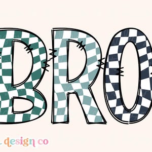 Bro Doodle Checker PNG Sublimation, Kids Sublimation for Boys Retro Toddler Little Boy Big Little Brother Graphic Digital Design Download