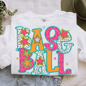 Baseball PNG, Ball PNG, Home Run Png, Swing Batter Batter Png, Sports Png, Neon Png, Preppy Png, Trendy Png, Girly Png, Athletic Png, Craft image 1