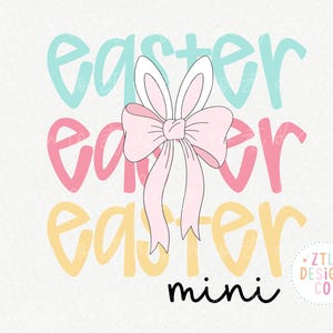 Mini PNG SVG di Pasqua digitale Sublimazione Cricut File di taglio Impilati Donne Bambina Abbinamento Coquette Fiocco Retro Trendy Graphic Design DTF