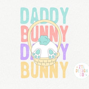 Daddy Häschen Digitale PNG SVG Sublimation Passende Cricut Cut Datei Ostern Gestapelt LittleGirl Kinder Retro Trendy Grafikdesign druckbare DTF