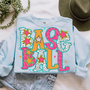 Baseball PNG, Ball PNG, Home Run Png, Swing Batter Batter Png, Sports Png, Neon Png, Preppy Png, Trendy Png, Girly Png, Athletic Png, Craft image 3
