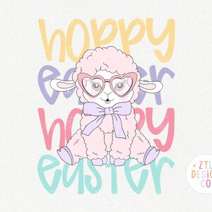 Hoppy Easter PNG digitale SVG Sublimazione Cricut Cut File Stacked Donne Bambina Bambini Coquette Fiocco Retro Trendy Graphic Design Stampabile