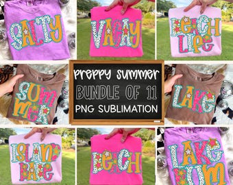 Summer PNG Bundle, Beach Life Png, River Png, Lake Png, Vacay Png, Pool Bum Png, Neon Png, Preppy Png, Spring Png, Sunny Days Png, Craft