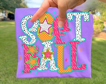 Softball PNG, Sports PNG, Neon PNG, Ball Png, Pitcher Png, Swing Batter Batter Png, Girly Png, Home Run Png, Stars Png, Preppy Png, Craft