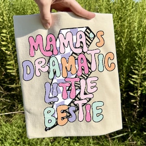 Mama's Dramatic Bestie PNG, Y2K Png, Retro 90s Png, Girly Png, Snarky Png, Sassy Png, Trendy Png, Lightning Bolt, Checkered Png, Toddler Png