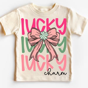 Girl's Lucky Charm Shamrock Bow, St Patrick's Day (Digital Download) PNG Craft for Shirts, Sweatshirts, Stickers, and Tumblers