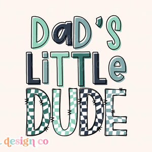 Väter kleiner Dude PNG Sublimation Sibling Doodle Checker Passende Kinder Niedlich Blau Kleinkind Kleiner Junge Vatertag Smiley Shirt Grafikdesign