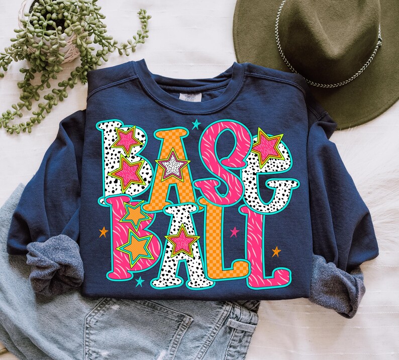 Baseball PNG, Ball PNG, Home Run Png, Swing Batter Batter Png, Sports Png, Neon Png, Preppy Png, Trendy Png, Girly Png, Athletic Png, Craft image 4