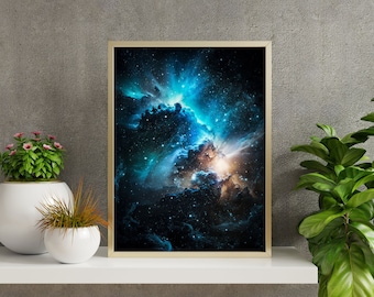 Celestial Nebula Art Print | Cosmic Space Wall Decor (Digital Download)