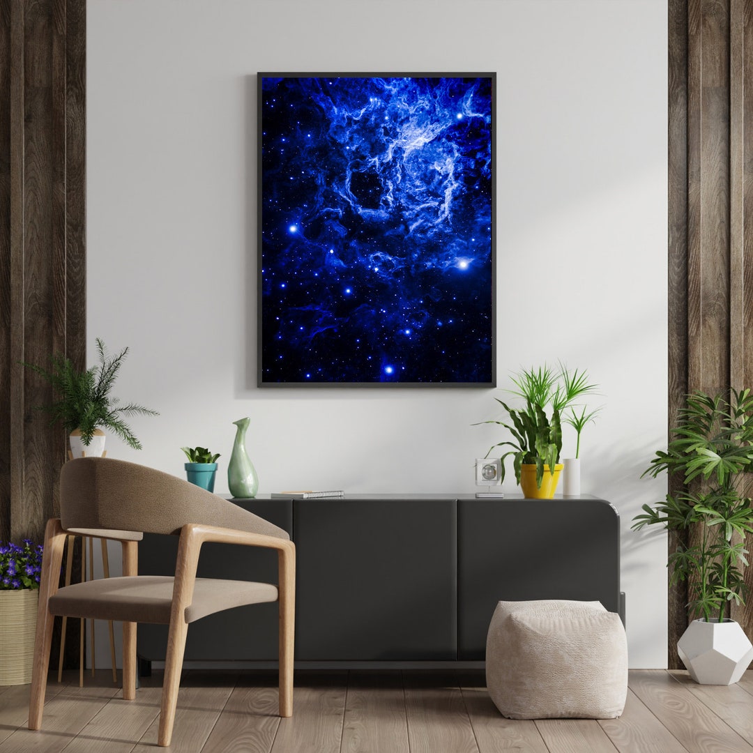 Blue Nebula Space Art Poster | Celestial Wall Decor (digital Download ...