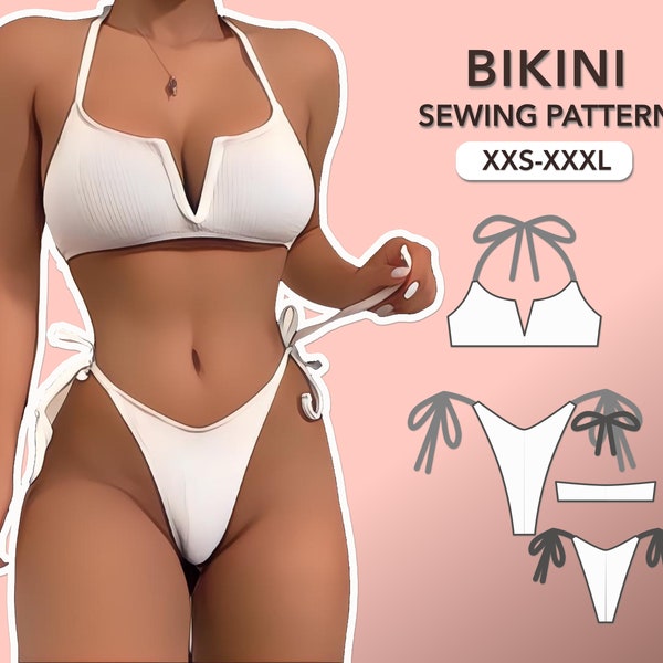 Bikini pattern PDF. Swimsuit Pattern. One Piece Bikini. Sewing Pattern Swimsuit. Sewing Pattern. Beginner Pattern. XXS-XXXL