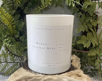 Mango + Coconut Milk | Natural Soy Candle | Creamy Tropical Scent | Clean Burning Candle