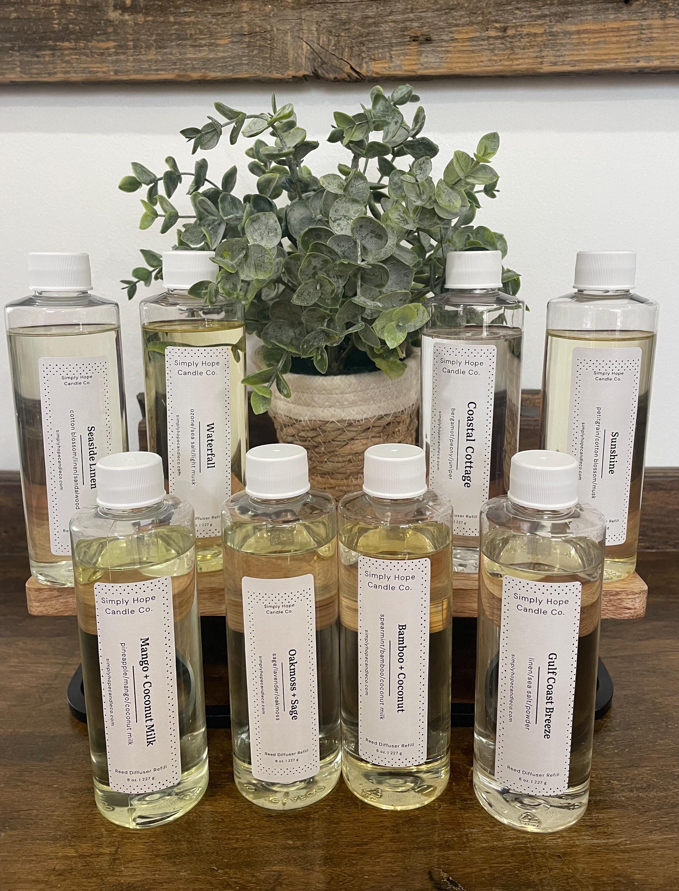 Reed Diffuser Refill, All Natural, Non-Toxic 8oz. With Reeds,