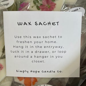 Scented Soy Wax Sachet Tablet Freshener With Dried Flowers Aromatherapy ...