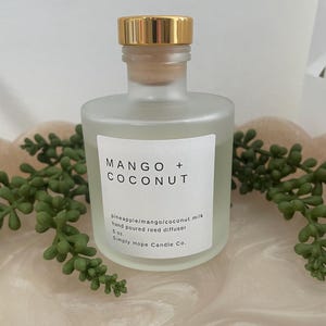 Mango Coconut Reed Diffuser: All-Natural Flameless Home Fragrance