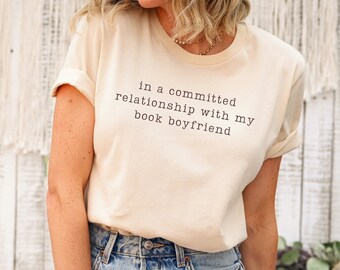 Funny Book Boyfriend Tshirt | Minimalist Book Shirt | Cozy Book Lover T-Shirt | Librarian gift | Gifts for bookworms | Gifts for book lovers