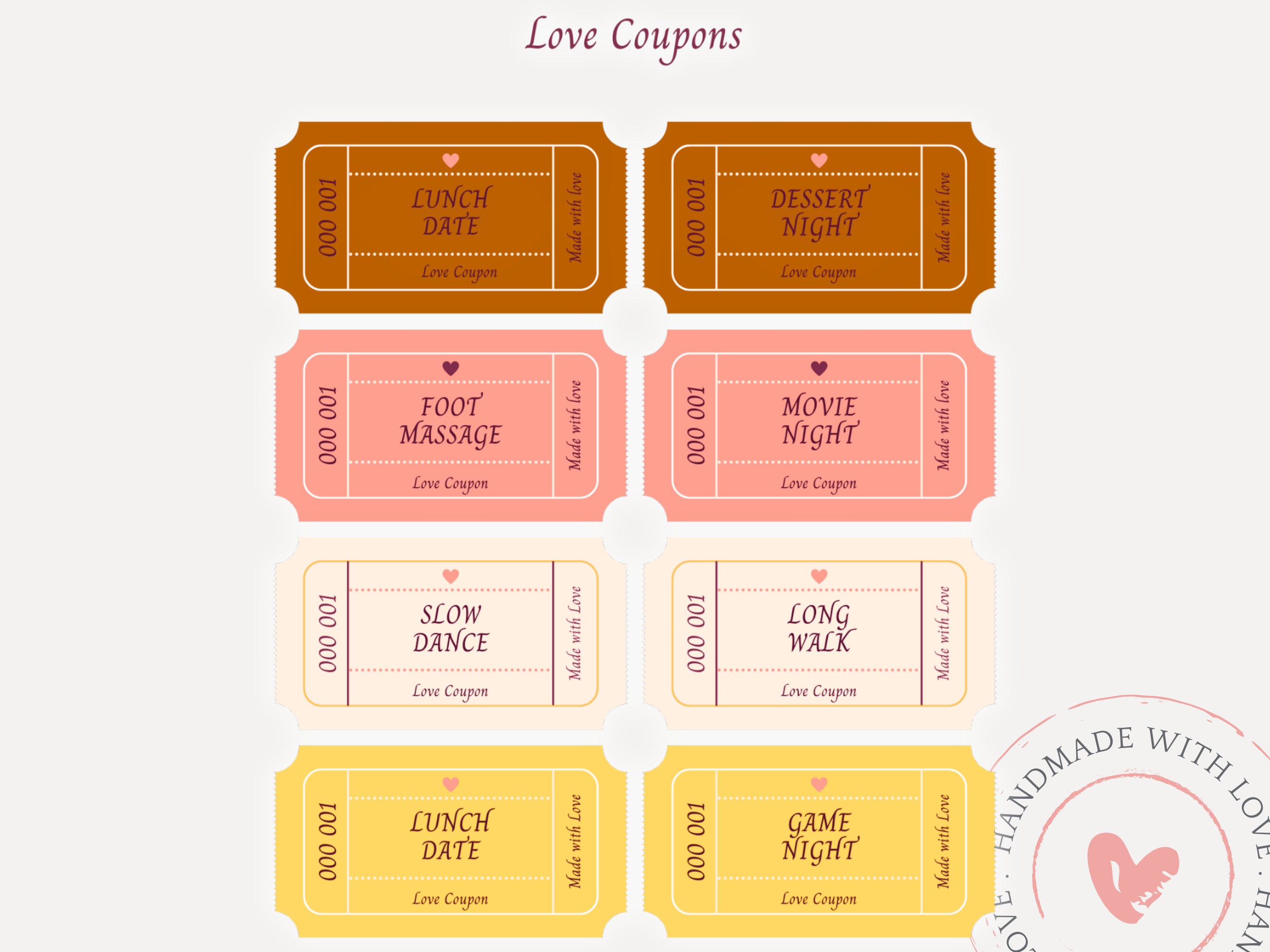 Editable Reto Love Coupon|printable Valentine's Day Gift|printable ...