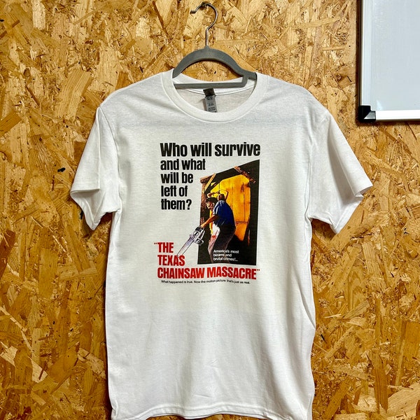 Texas Chainsaw Massacre T-Shirt Horror Poster Vintage 80er Jahre Leatherface Retro Goth