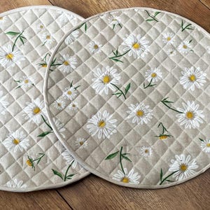 Quilted Daisy Design Aga (range cooker) lid covers (pair)