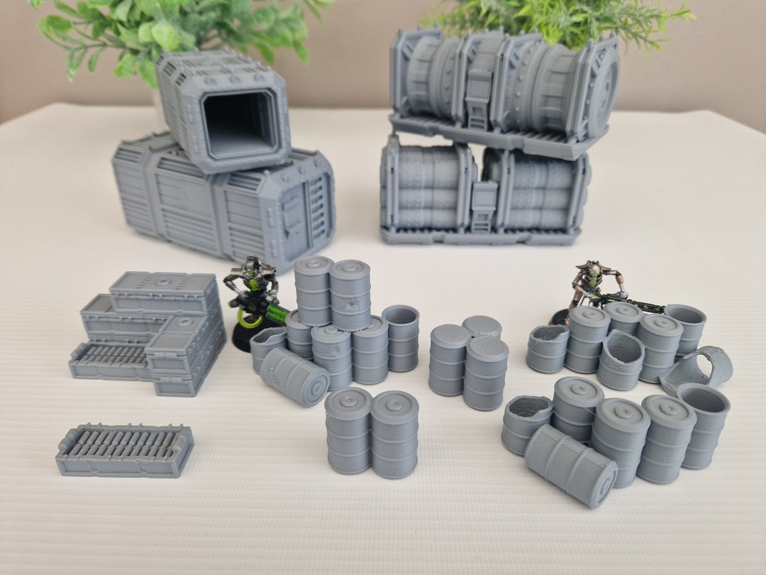 Rpg Container Industrial Cargo Containers Scatter Terrain Bundle for Warhammer 40k ...