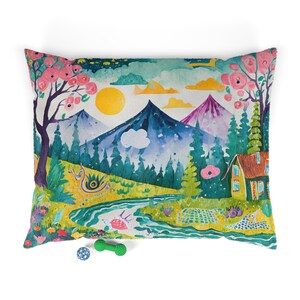 Whimsical WOnderland Dog Bed, Dog Pillow, Dog Furniture