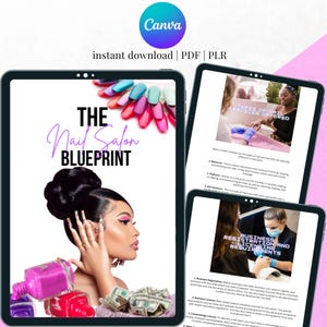 Nail Salon PLR Ebook, Nails, Nail Salon, Nail Tech, Nail Art, Beauty, DFY, done for you, editable, ebook, canva template, nail ebook