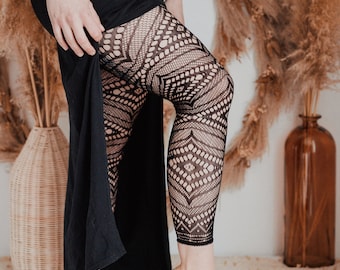 Legging | boho | collant | résille | ethnique | mosaïques | festival | yoga | tribal | bohème |