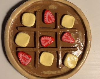 Tic tac toe pancake board, hand made