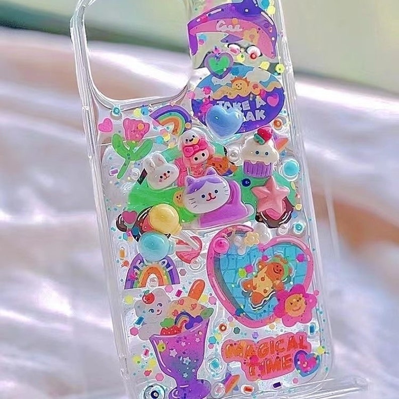 3D Phone Case,cute Charms Resin Phone Case, Glitter iPhone Case, Cute