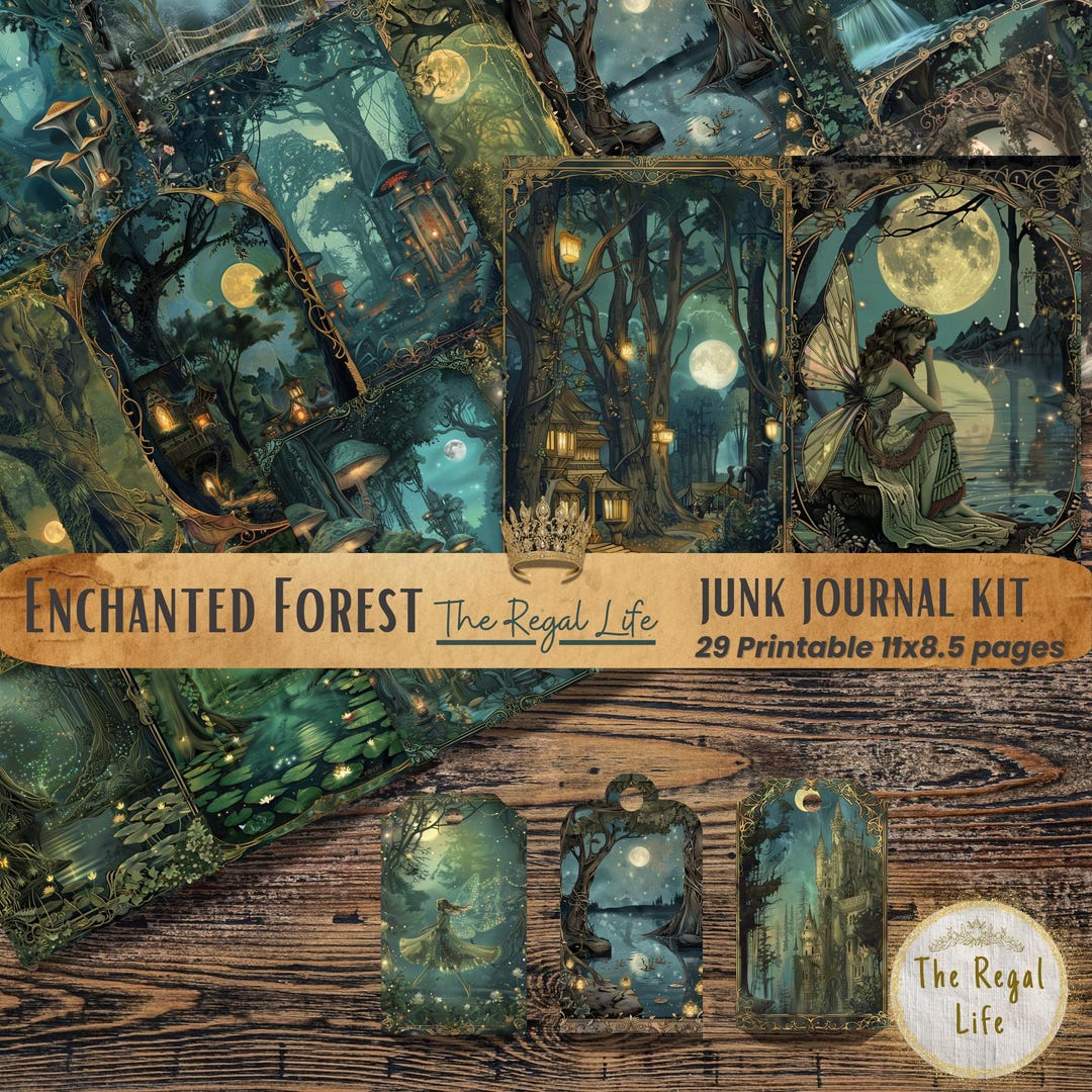 Enchanted Forest Junk Journal Kit: Fairy Tale Printable Pages (digital ...