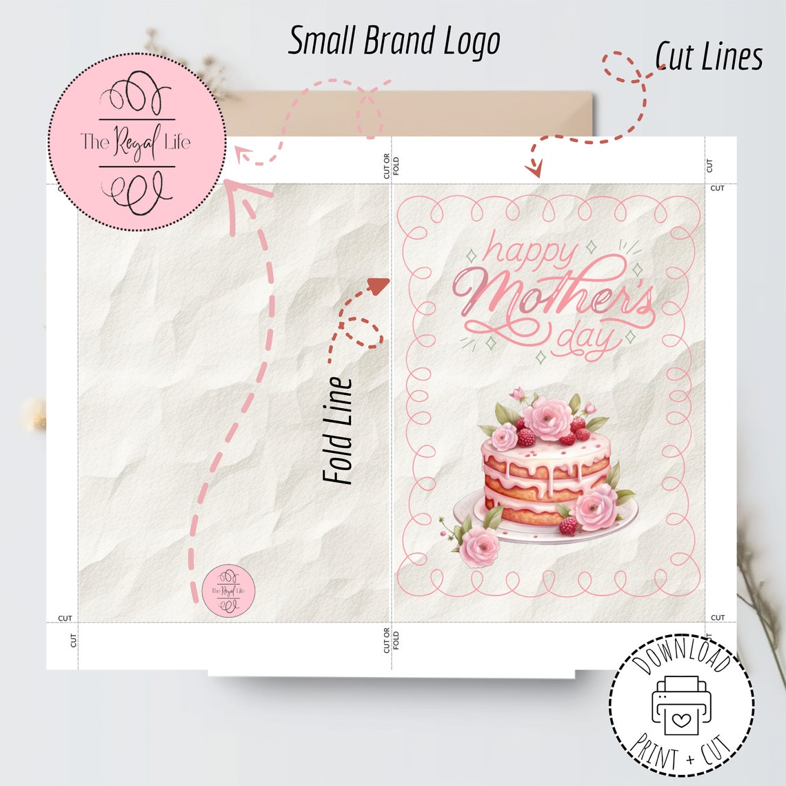 Happy Mothers Day Card Digital Instant Download Print at Home Printable ...