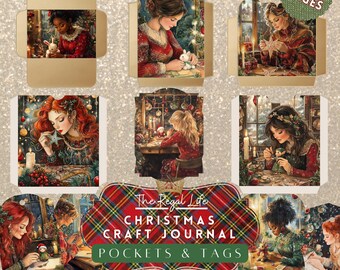 Christmas Junk Journal Pockets, Tags, Envelopes (Digital Download)