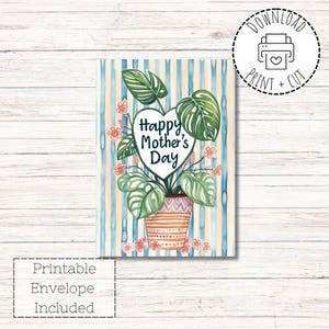 Mother&#39;s Day Plant Card: Spring Wreath Design (Digital Download)