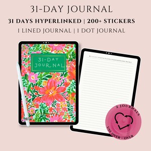 Digital 31-Day Journal: Lined & Dotted, 200+ Stickers (GoodNotes, iPad, Samsung) (Digital Download)