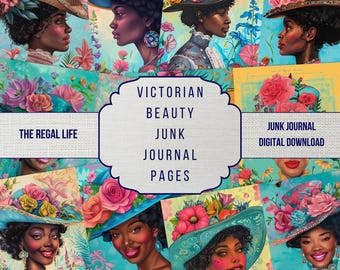 Victorian Lady Junk Journal Pages: Black Woman Vintage Ephemera (Digital Download)