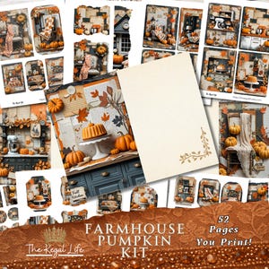 Farmhouse Pumpkin Junk Journal: Autumn Cottage Ephemera (Digital Download)
