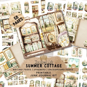 Summer Cottage Junk Journal Kit: Blumen Bilder vom Bauernhof (Digitaler Download, 58 Seiten)