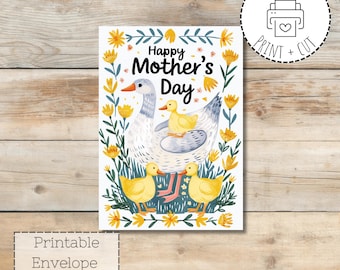 Ducklings Mother's Day Card: Print-at-Home Greeting Card (Digital Download)