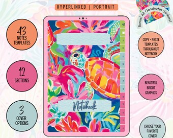 Goodnotes Digital Notebook: Portrait Planner with Stickers (Digital Download)
