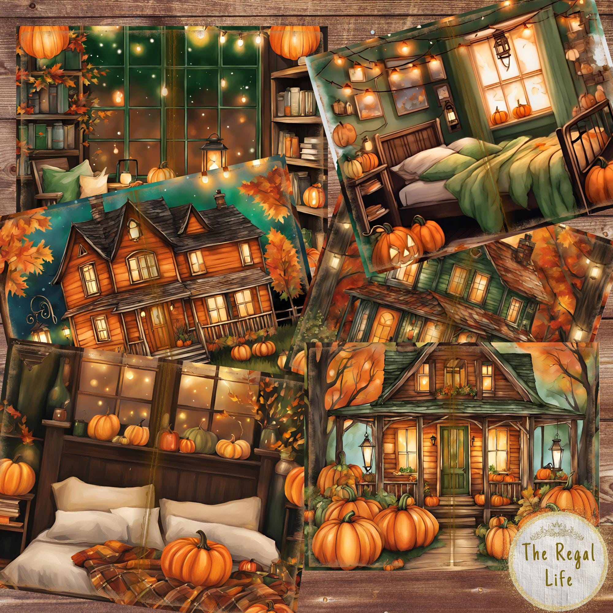 Printable Junk Journal Paper, Twinkle Lights Fall Pages, Cozy Autumn ...