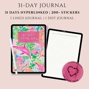 31-Day Digital Journal: Lined & Dotted, 200+ Stickers (GoodNotes, iPad, Samsung)