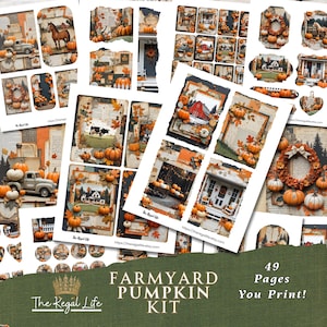 Farmyard Pumpkin Junk Journal: Autumn Ephemera Crafting Printables (Digital Download)
