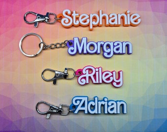 Custom Name Keychain - Personalized Two-Tone Keychain