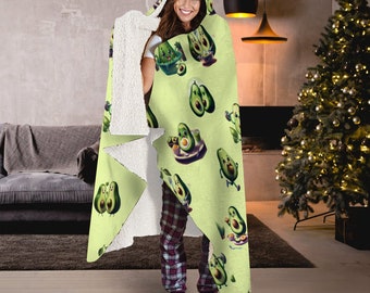 Avocado Cute Hood Deken Viraal met Avocadooos Activity Cap Deken Zeer cadeau-item voor vriendin vrouw moeder cadeau ideaal voor gezond