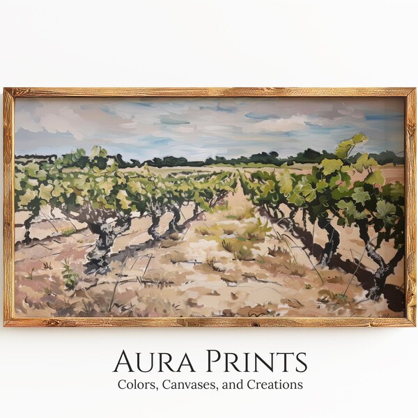 La Rioja Autumn Vineyard Digital Wall Decor Spanish Wine Country for Samsung Frame TV Subdued Color Art 0658